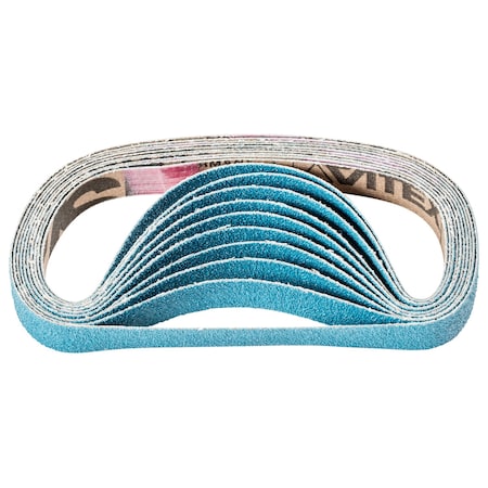 Pferd Tools Coated Belt, Zirc, 1/2"x12", 80 Grit, 1/2" W, 12" L, Coated, Zirconia Alumina, 80 Grit 49716
